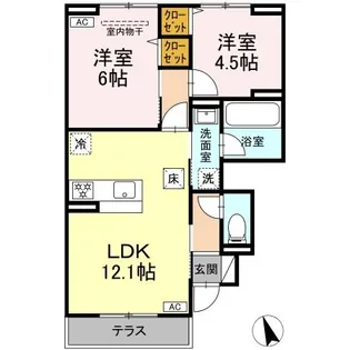 ヘリテージ・S【1階】の間取り