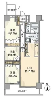 代々木山手パークハウス【5階】の間取り