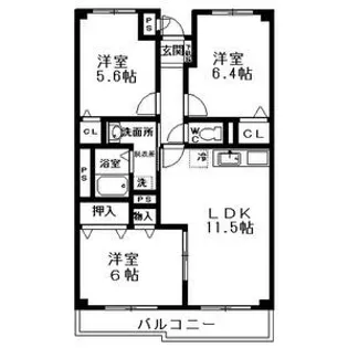 ラフィーネK【5階】の間取り