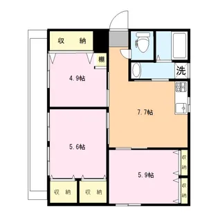 グリーンハウス竹島マンション【1階】の間取り