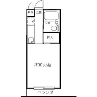 コーポカワチB【1階】の間取り