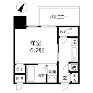 エスリード南堀江グランツ【2階】の間取り