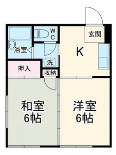 サニーフラットB【1階】の間取り