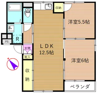 山上マンションII【2階】の間取り