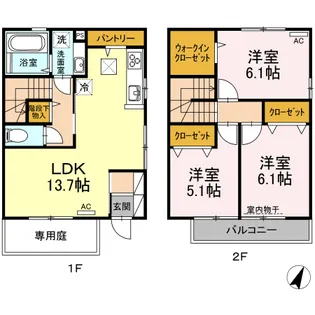 高知県南国市岡豊町小蓮【一戸建】の間取り