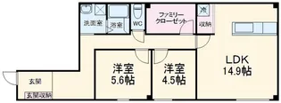 コンフォート長良【1階】の間取り
