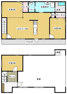 秋田県横手市婦気大堤字下久保【一戸建】の間取り