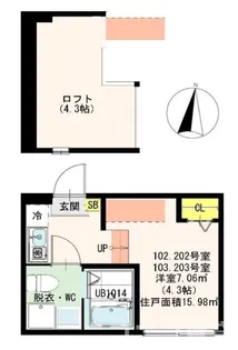 ハーモニーテラス梅島VII【2階】の間取り