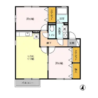茨城県稲敷郡阿見町中央5【アパート】の間取り