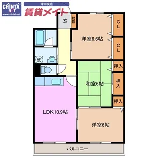 サンパレス【2階】の間取り