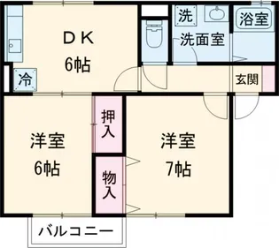 フラワーレジデンスひかりC【1階】の間取り