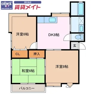 パストラル津A【2階】の間取り
