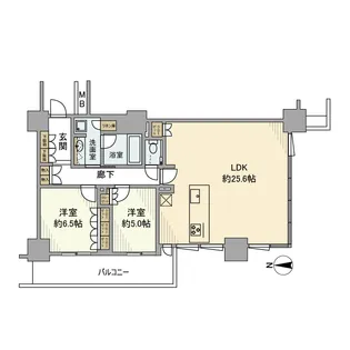 プライムパークス品川シーサイドザ・タワー【9階】の間取り