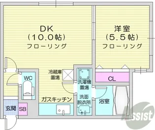 コスモ麻生【4階】の間取り