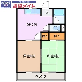 白石山ハイツ【1階】の間取り