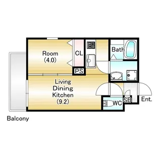 ジーメゾン泉大津ベルビュー【2階】の間取り