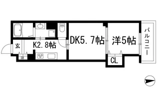 クリエオーレ豊島南【1階】の間取り