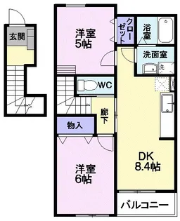 プリムヴェール【2階】の間取り