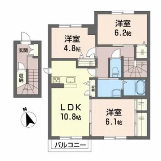 フィルゲートB【2階】の間取り