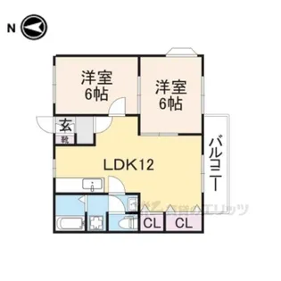 エスポワールB【2階】の間取り