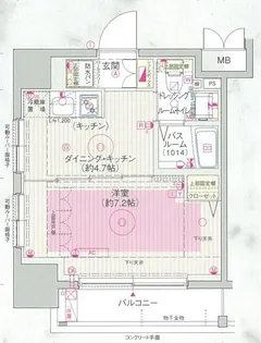 東京都新宿区新小川町【マンション】の間取り