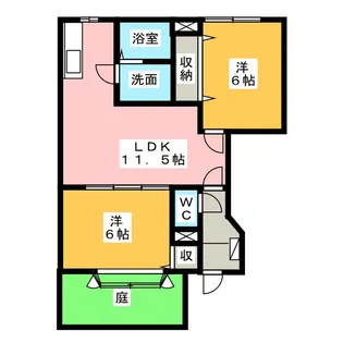 ソレイユ・ルヴァンB【1階】の間取り