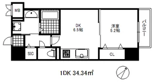 フォレ・リビエール磯辺通【8階】の間取り