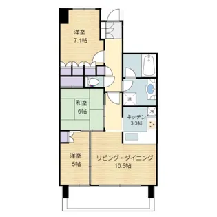 プレミアムプレイス草加松原【4階】の間取り