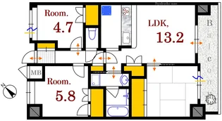 平野町パークホームズ【12階】の間取り