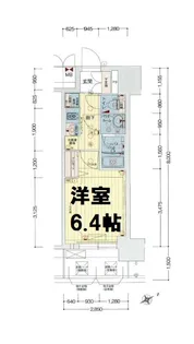 プレサンスOSAKA DOMECITYビーツ【3階】の間取り