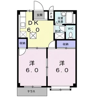 エルディムナツメB【1階】の間取り