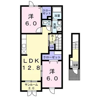 フィオーレ・ユリアI【2階】の間取り
