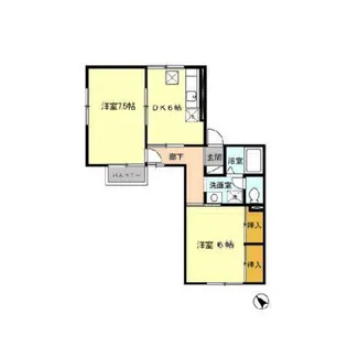 ハイカムール千秋【2階】の間取り