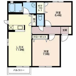 セピアコート西河原A【1階】の間取り