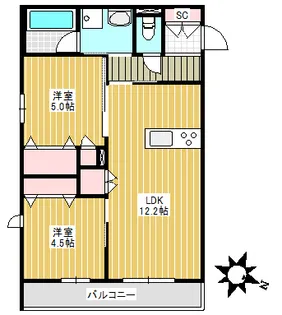 NOBEL中落合【3階】の間取り