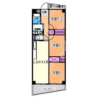 ブリランテ大浜【6階】の間取り