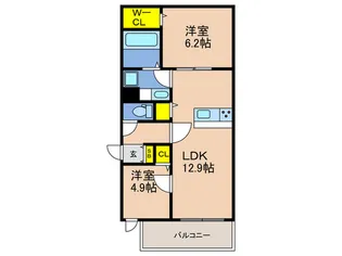 ブリランテ三川口町【1階】の間取り