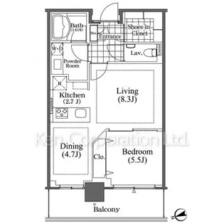 芝浦アイランド ブルームタワー【13階】の間取り