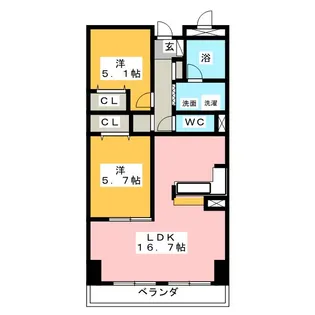 ヴィラージュII【2階】の間取り