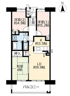 URシティハイツ西宮北口【5階】の間取り