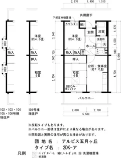 URアルビス五月ヶ丘【3階】の間取り