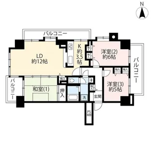 UR光が丘パークタウンプロムナード十番街【4階】の間取り