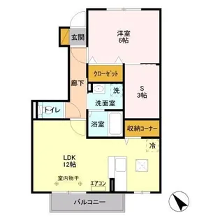 サントビーサウスヒル A【1階】の間取り