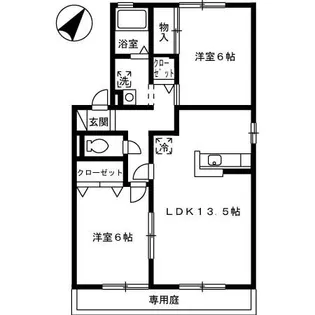 ジュネス北本町 D棟【1階】の間取り
