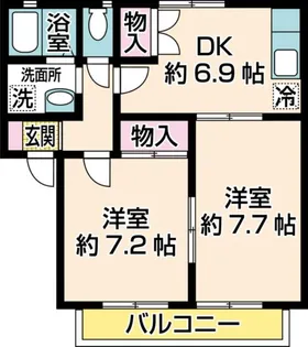 ノースエリア ガーデンタウン B【2階】の間取り