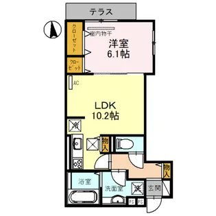 フローラ長居公園【1階】の間取り