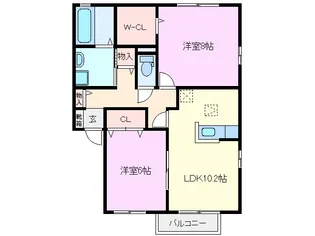 パピルス B棟【1階】の間取り