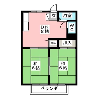 もちの木ハイツPART5【2階】の間取り