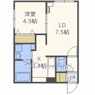 プランドール美園【1階】の間取り