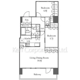 BLUE HARBOR TOWER みなとみらい【17階】の間取り